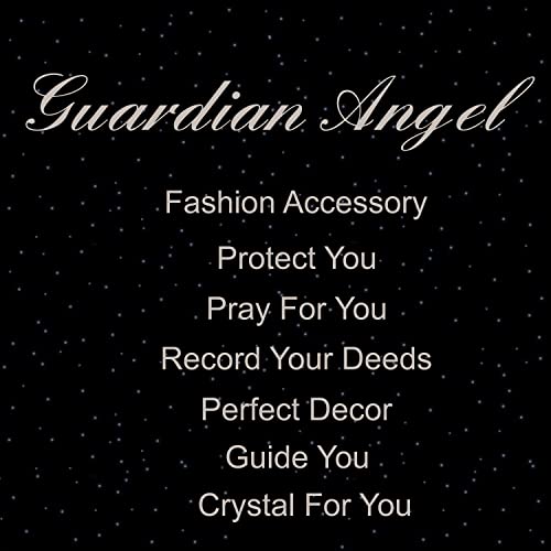 Guardian Angel Figurine transparent Crystal Ornament for Daughter, Outdoor Garden & Office, Glass Statue Religious Heart-Warming Caption in Gift Box, Home Decor Gifts, One Size