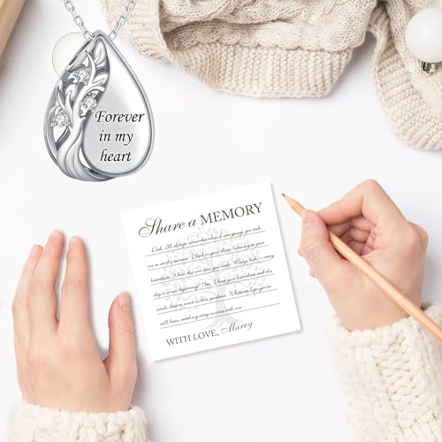 Tree of Life Urn Necklaces for Ashes 925 Sterling Silver Cremation Jewelry Chain Length 18+2"