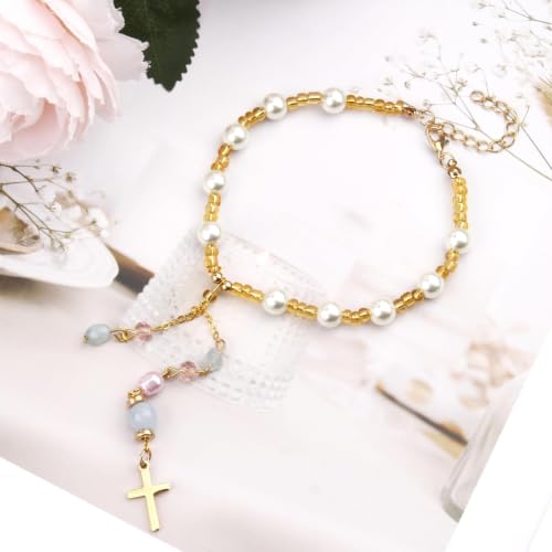 Natural Jade Cross Car Hanging Ornament Gold