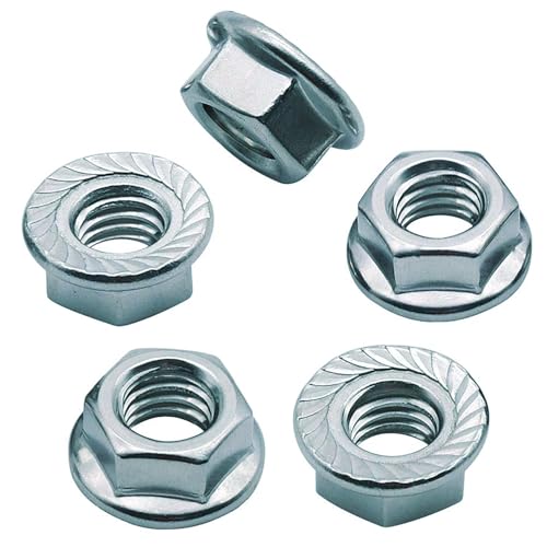 Suneke 3/4-10 Grade 8 zinc-plated carbon steel serrated flange hex nuts in plastic box, 10-piece set
