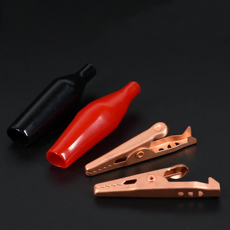 [Australia - AusPower] - bnafes Alligator Clips, Insulated Electrical Test Kit Pure Copper Alligator Clip Crocodile Clamps Jumper Helper with Protective Insulation Cover 20pcs 