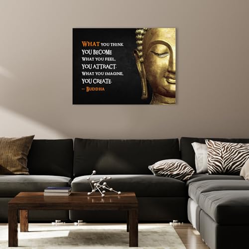 YPY Buddha Zen Wall Art Canvas, Motivational Quotes, 16"x24" 24"L x 16"W