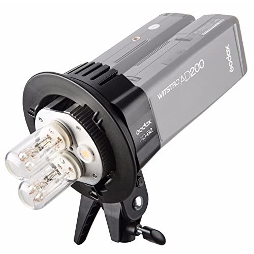 Godox AD-B2 Flash Bracket for AD200 Pro AD200Pro II Dual Power Twin Head Bowens Mount to Install 2 Godox AD200 AD200Pro Pocket Flashes or Flashpoint eVOLV 200 Speedlight to Achieve 400W Power Output