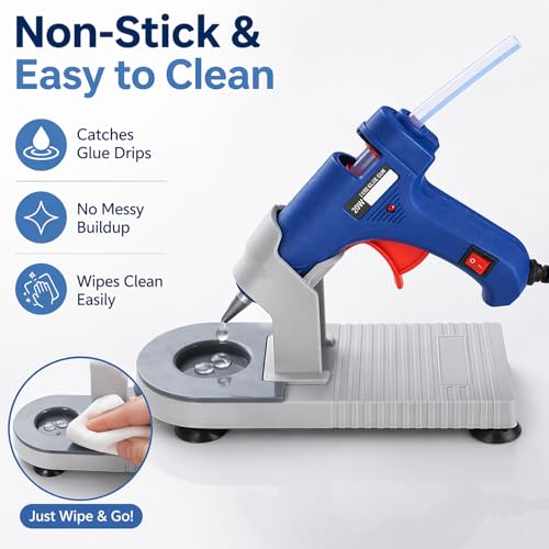 Kkwooidm mini hot glue gun holder stand with non-stick silicone pad and suction cup