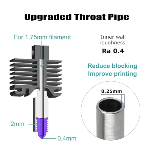 Replacement for Bambu Lab X1c Carbon Hotend Assembly with Removable Hardened Steel 0.4mm Nozzle Hotend for Bambu Lab X1 Series 3D printers