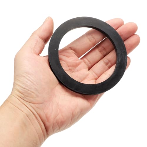 uxcell 8-piece black nitrile rubber flat washers, DN65, 3-11/16-inch outer diameter, 3-inch inner diameter