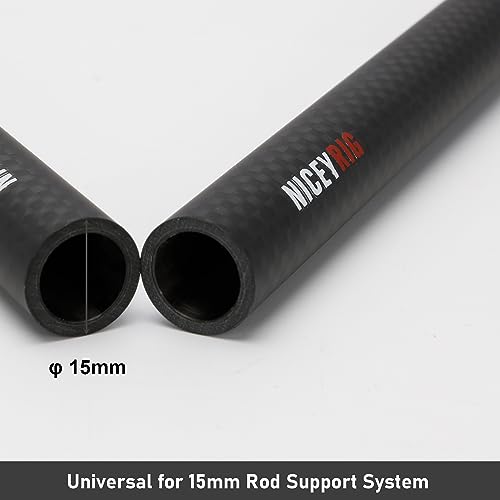 NICEYRIG 15mm Carbon Fiber Rod Combination with 16'' 12'' 6'' 15mm Rod Lightweight for DSLR Camera 15mm Rod Rail Support System