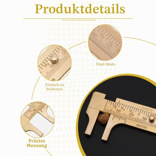 Pack of 2 Small Callipers, Small, Vernier Calliper, Analogue, Handy Calliper, Brass Caliper, Suitable for Measuring Jewelery and Small Items (Double Scale 100 mm)