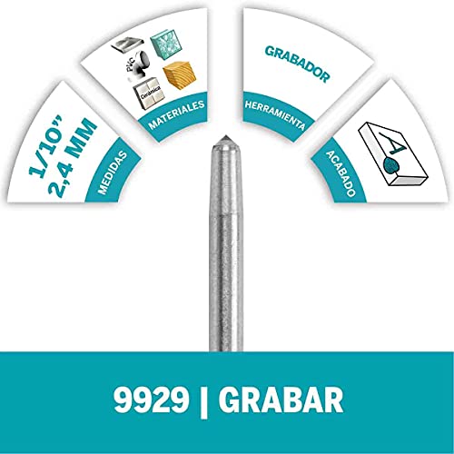 Dremel 9929 Rotary Tool Engraver Bit with Diamond Point- Perfect for Engraving Metal, Glass, and Wood, Grey, Gray