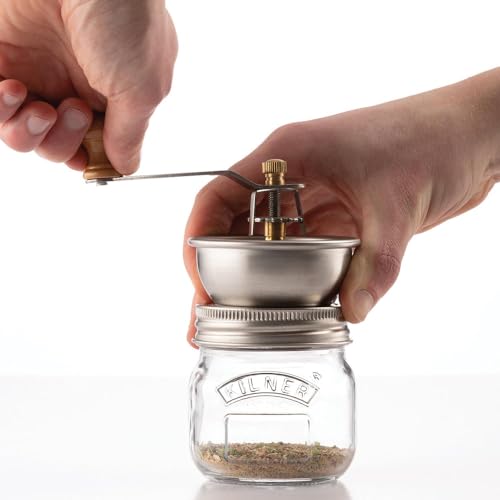 Kilner Seasoning Grinder 250 ml Glass Jar with Ceramic Grinder for Salt, Pepper, Herbs and Spices One Size