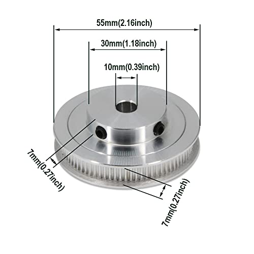 2GT Pulley 80 Teeth 10mm Bore 80T Timing Belt Pulley Synchronous Wheel Aluminum for Width 6mm Belt 3D Printers Parts, 4pcs/Pack(Size: 80T-10mm Bore)