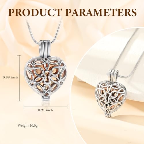 Cremation Jewelry Celtic Knot Heart Urn Necklace for Human Ashes Memorial Ashes Keepsake Locket with Your Wings Were Ready Engraving for Women & Men Rose Gold