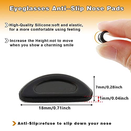 [Australia - AusPower] - Adhesive Nose Pad, 12 Pairs Eyeglass Nose Pads Stick On Silicone Anti-Slip for Glasses Sunglasses Thin Nose Pads Eyeglasses (6-Black & 6-Clear) 6 Black & 6 Clear 