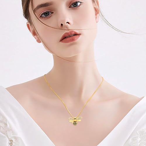 Cremation Jewelry for Ashes Pendant - Bee Urn Necklace with Mini Keepsake Urn Memorial Ash Jewelry Cremation Ash Pendant Loved One Gold