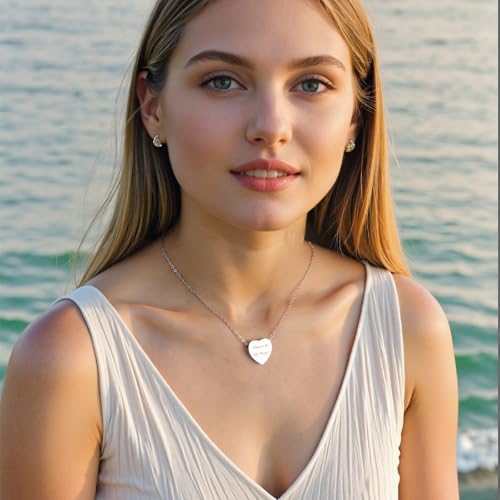 Heart Cremation Urn Necklace for Ashes for Women Men Cremation Locket Jewelry with Keepsake Urn Memorial Ash Jewelry Silver-Always In My Heart