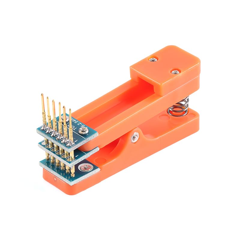 [Australia - AusPower] - 2Pcs 2.54mm Single Row 6Pin Test Clip Board Module Program Burning Clip Board 6 Pins Programmer Burning Clip PCB Burning Fixture with Dupont Wire 