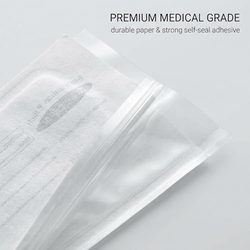 Sterilisation Bags, 110 Sterile PVC Bags, Sterilisation Bags, Self-Sealing Cleaning Bags (57 x 130 mm)