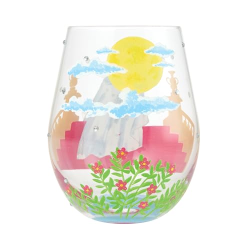 Lolita Enesco Designs by Lolita Disney Cinderella If The Shoe Fits Hand-Painted Artisan Stemless Glass 20 Ounce Multicolor