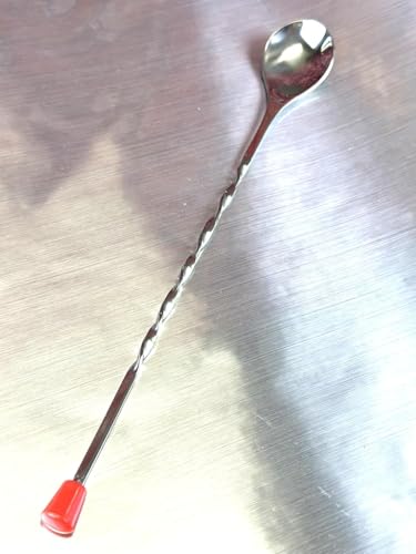 Set of 24 Rattleware stainless steel 11-inch twist bar spoons for cocktails and iced tea mixing, featuring ergonomic design.