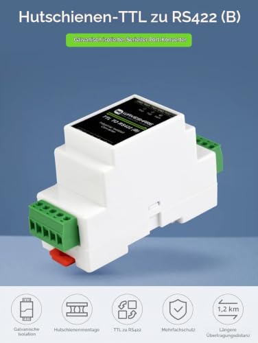 Waveshare Rail-Mount TTL to RS422 Galvanic Isolated Converter Anti-Surge Multiple Isolation Protection Longer Transmission Distance