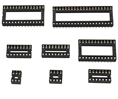 110pcs 2.54mm Pitch DIP IC Sockets Type Adaptor Set 6,8,14,16,18,24,28,40 Pin