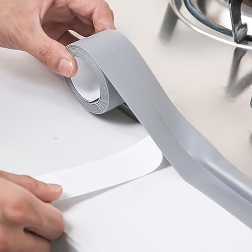 Boguish grey waterproof caulk tape rolls for sealing bathroom, toilet, kitchen countertops and other surfaces