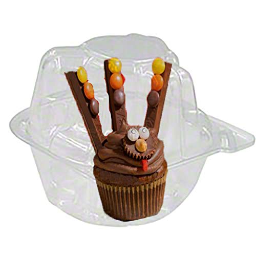 50 jumbo individual cupcake containers large Strong Quality Clear individual Cupcake and Muffin Containers plastic disposable single Compartment cupcake containers individual jumbo cupcake containers) 50 single cupcake containers
