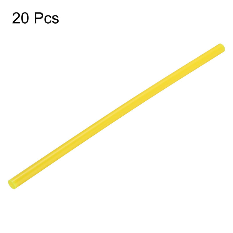 [Australia - AusPower] - uxcell 20pcs Hot Glue Sticks for Glue Gun 7mm/0.28-inch x 8-inch Mini Hot Melt Adhesive Glue Stick Light Yellow 0.28" x 8" 