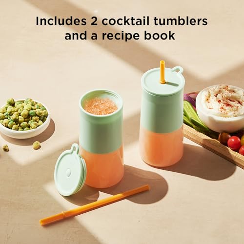 Rabbit Wine Frozen Cocktail Tumblers 12oz Insulated Tumbler for Frose, Frozen Cocktails, Slushies, Leak-Proof Design with Drink Recipes Teal