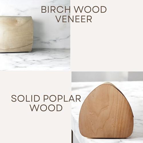 Large Birch Wood Bread Box 15″ | Natural Bread Storage Bin for Kitchen Countertop, Eco-Friendly Loaf Keeper | No Assembly Needed| Lightweight & Portable for Picnic, Camping & Travel