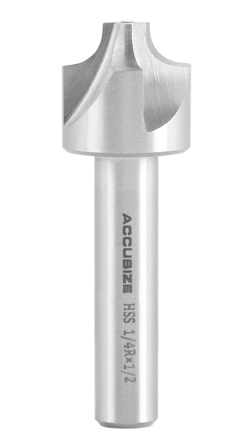 [Australia - AusPower] - Accusize Industrial Tools Hss Corner Roudning End Mill, 1/4'' Radius, 1/2'' Shank Diameter, 1'' Largest Dianmeter, 3-1/8'' Oal, 1011-1412 1/4" x 1/2"(R x Shank Dia.) 