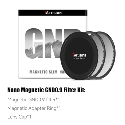 7artisans Nano Magnetic Filter UV Filter ND Light Reduction Filter/CPL Polarization Filter/GND Gradient Filter/Black Mist 1/4 Portrait Photography Filter Suitable for Lens(67mm GND0.9) 67mm Magnetic GND0.9