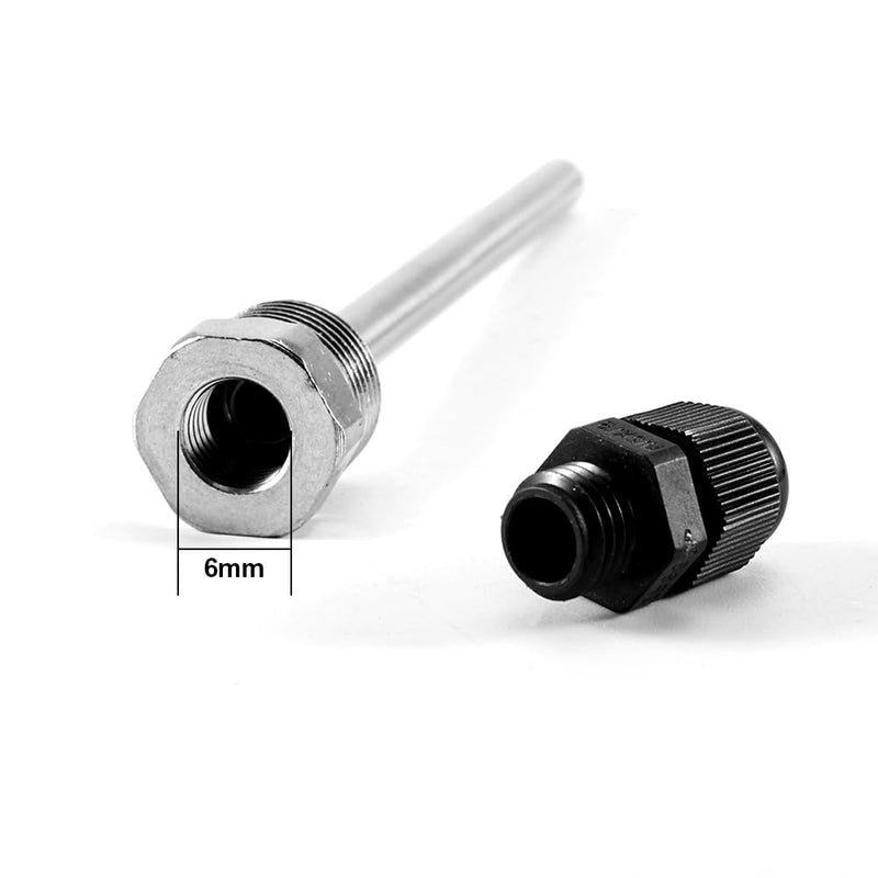 [Australia - AusPower] - 2 x Stainless Steel Immersion Sleeves, G 1/2 Inch Thread for Temperature Sensor, 8 x 200 mm Immersion Sleeves Protective Tube for Temperature Sensors, Immersion Protection Tubes for 200mm 