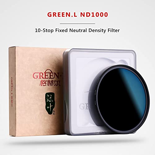 GREEN.L 67mm ND1000 Filter, Slim 10-Stop Fixed Neutral Density 67mm ND Filter for Long Exposure Photography