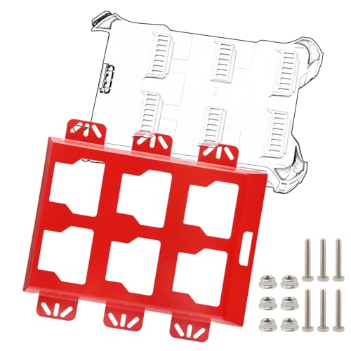 XuYelora half-width mounting plate compatible with Milwaukee Packout, shown in red hardware finish