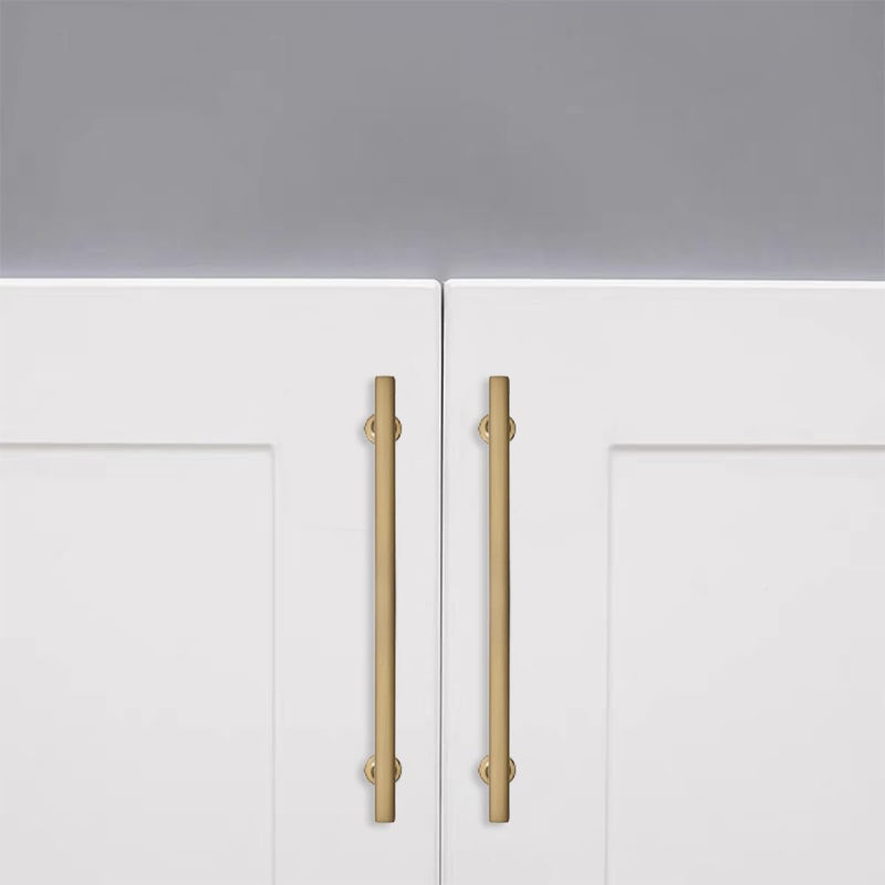2 Pack 12 inch(305mm) Hole Center Brushed Brass Cabinet Pulls Square Cabinet Handles Solid Heavy Duty Pulls for Kitchen Dresser Closet & Bathroom Cabinets Hardware 12 inch (305mm) Hole Center 2