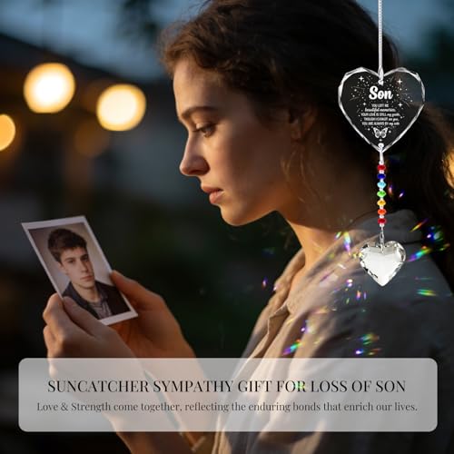 Hegelda Memorial Gifts for Loss of Son Crystal Suncatcher