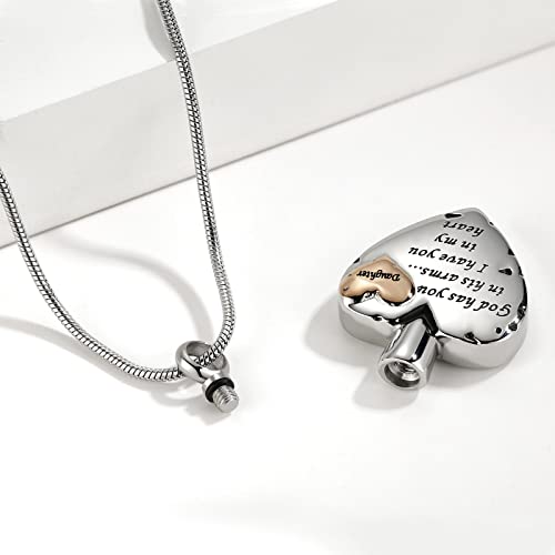 Heart Urn Necklace for Ashes Women Men Cremation Jewelry for Ashes Cremation Necklace In Memory of Loved One Grandpa Grandma Dad Mom Uncle Aunt Brother Sister Daughter Son