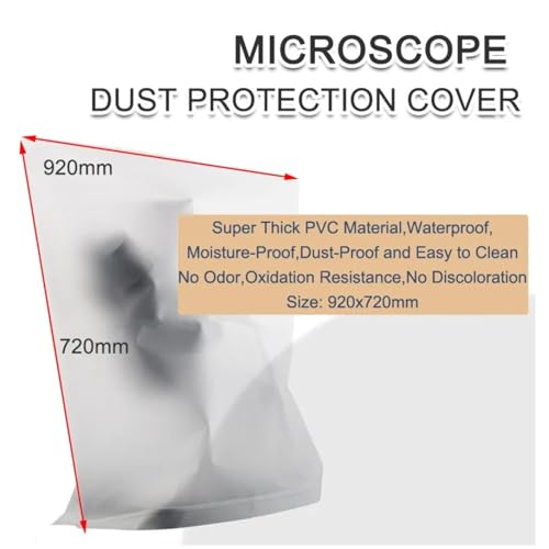 Microscope Dust Cover, Extra Large, Full Protection for Laboratory Equipment, Transparent PVC, 920 x 720 mm