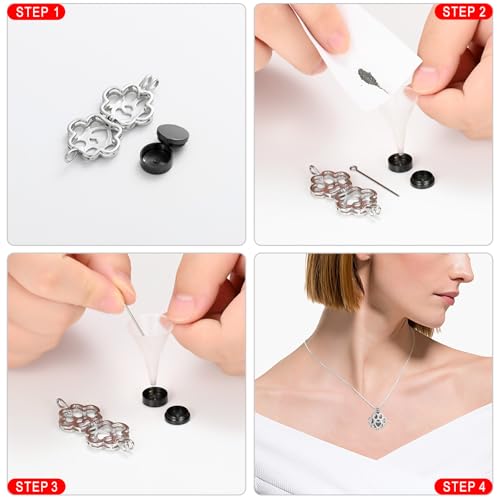 Pet Cremation Jewelry For Ashes For Dog/Cat Paw Stainless Steel Memorial Locket Urn Necklace Inside Mini Case Keepsake Cremation Jewelry Women Men Silver-Black