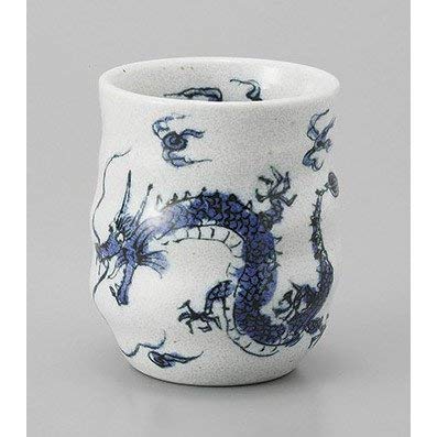 Japanese Sushi Yunomi Tea cups 9.47 Onces Authentic Dragon Red and Blue for Hot Green Tea Matcha Tea Bancha Set of 2 from Japan