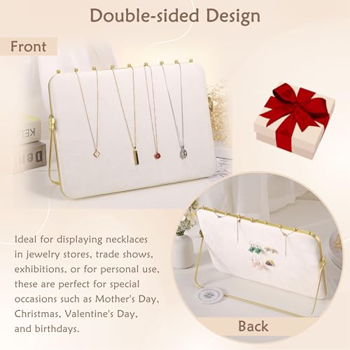 14 x 10 inches Velvet Necklace Display Stand for Selling,Necklace Organizer 1 Beige