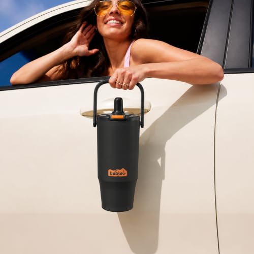 BABLOV 316L Stainless Steel Tumbler with Straw Foggy Tide 33 Ounces
