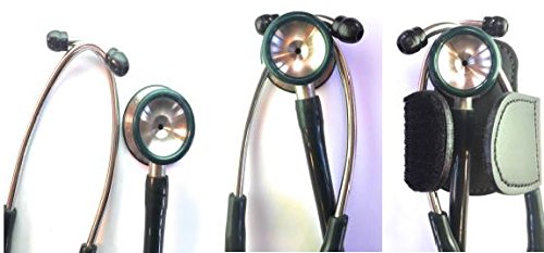 [Australia - AusPower] - The BATCLIP (black) - Premium leather handmade clip-on stethoscope hip holder; no more neck carrying, loss, or misplacement. Proudly carry your high-end stethoscope with taste and style. Black 