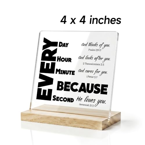 Christian Desk Decor Gifts for Women Men, Religious Gift, Bible Verse Signs Turquoise