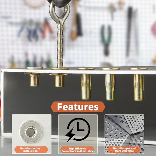 EZ-NUTUL multi-grip rivet nut installation tool set with 5/16-18 threaded insert nuts and assortment kit