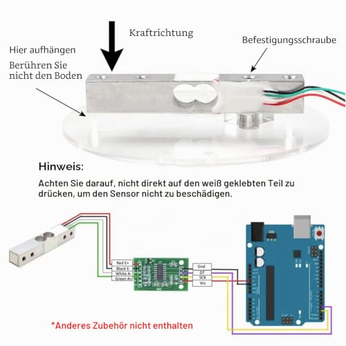 5 kg Digital Load Cell Weight Sensor + HX711 AD Weighing Sensor Module High Precision for Arduino DIY Electronic Portable Kitchen Scale (2 Sets)