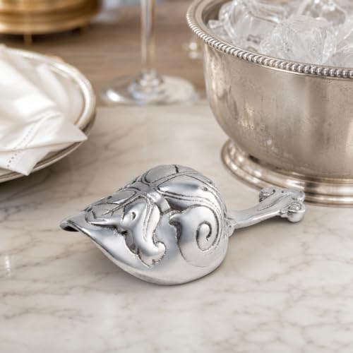 Arthur Court Fleur-De-Lis Ice Scoop Polished Aluminum 8 Inch Long for Ice, Candy, and Dry Goods Fleur De Lis