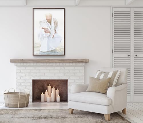 Mireita Jesus-Wall Art-Rescuer Poster For Church Room Decor-Christian-Art Canvas Print Picture For Home Living Bedroom Office Decor Palms2 16"L x 24"W