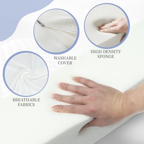 DEEPSHARK Mattress Gap Filler, Bed Gap Filler, Twin Mattress Extension Filler for Headboard Seams, Bed Space Cracks White(39"×6"×6", Twin/Twin XL) 39"×6"×6"